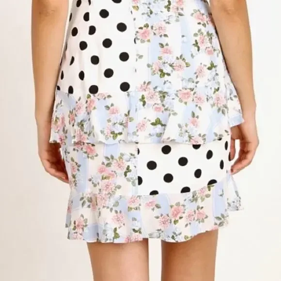 For Love & Lemons St Louis Mini Skirt Size Small - Picture 3 of 6